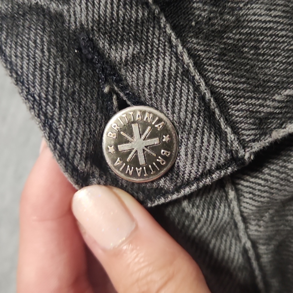 Vintage Brittania Gray Black Denim High Rise Baggy Tapered Leg "Mom" Jeans - Picture 11 of 17